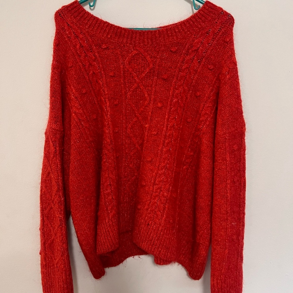 Old Navy Women's Bright Red Knit Sweater